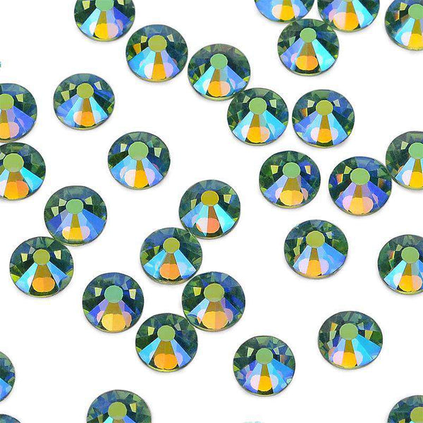 Peridot AB Glass FlatBack Rhinestones Silver Back WholesaleRhinestone
