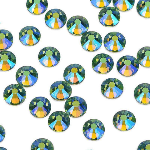 Peridot AB Glass FlatBack Rhinestones Silver Back WholesaleRhinestone