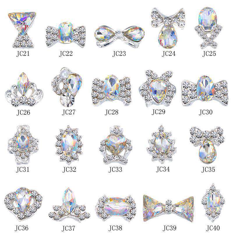 3D Alloy Nail Rhinestone Charms Crystal AB Nail Art Decorations JC21-JC40 WholesaleRhinestone