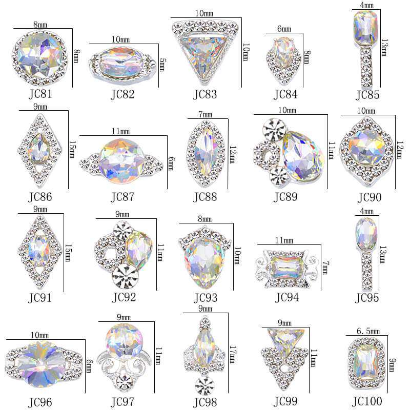 Alloy Nail Art Rhinestones Charms Gems Stones Decoration JC80-JC100 WholesaleRhinestone