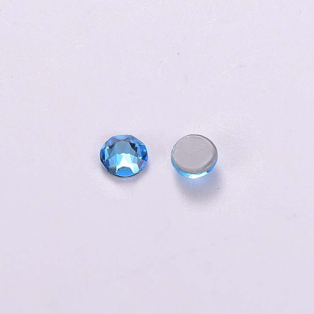 Aquamarine Glass HotFix Rhinestones 16 Cut Facets In Bulk WholesaleRhinestone