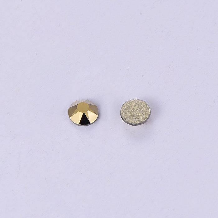 Aurum Glass Flat Back Glue-On Rhinestones 16 Cut Facets In Bulk WholesaleRhinestone