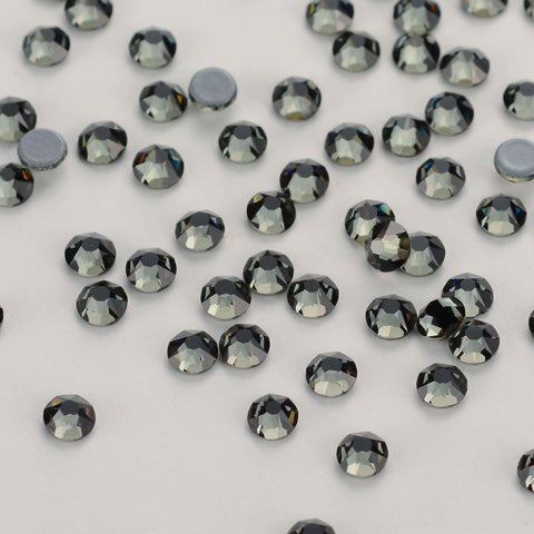 Black Diamond Glass HotFix Rhinestones 16 Cut Facets In Bulk WholesaleRhinestone