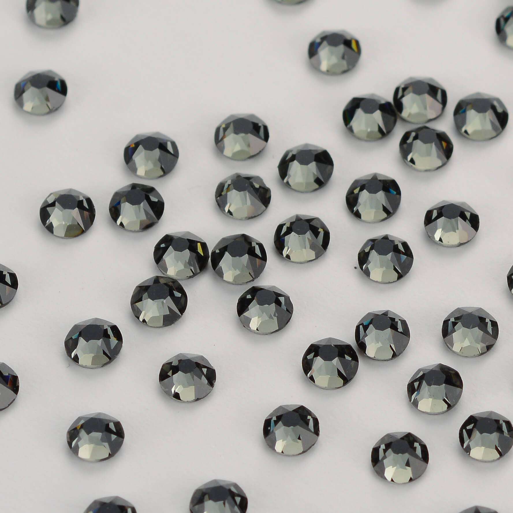 Black Diamond Glass HotFix Rhinestones 16 Cut Facets In Bulk WholesaleRhinestone