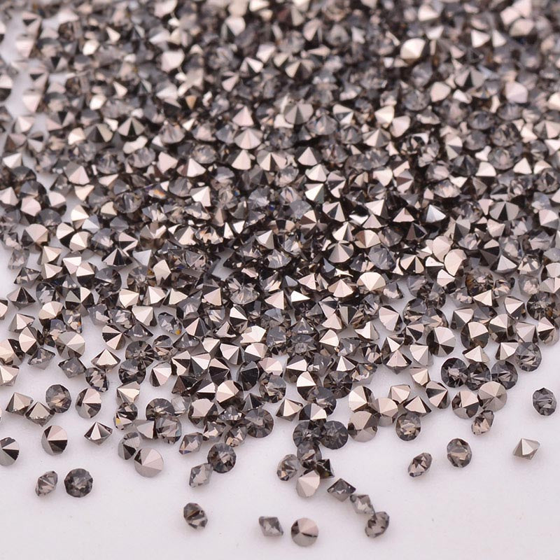 1.2MM Hematite Unfoiled Glass Micro Pixie Pointed Rhinestones For Nail Art WholesaleRhinestone Hauptbild