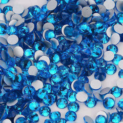 Capri Blue Glass FlatBack Rhinestones Silver Back WholesaleRhinestone