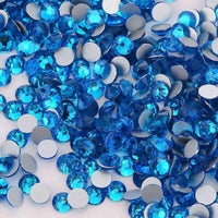 Capri Blue Glass FlatBack Rhinestones Silver Back WholesaleRhinestone