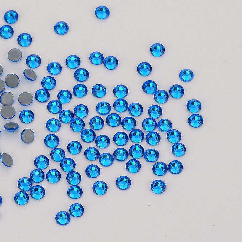 Capri Blue Glass HotFix Rhinestones In Bulk WholesaleRhinestone