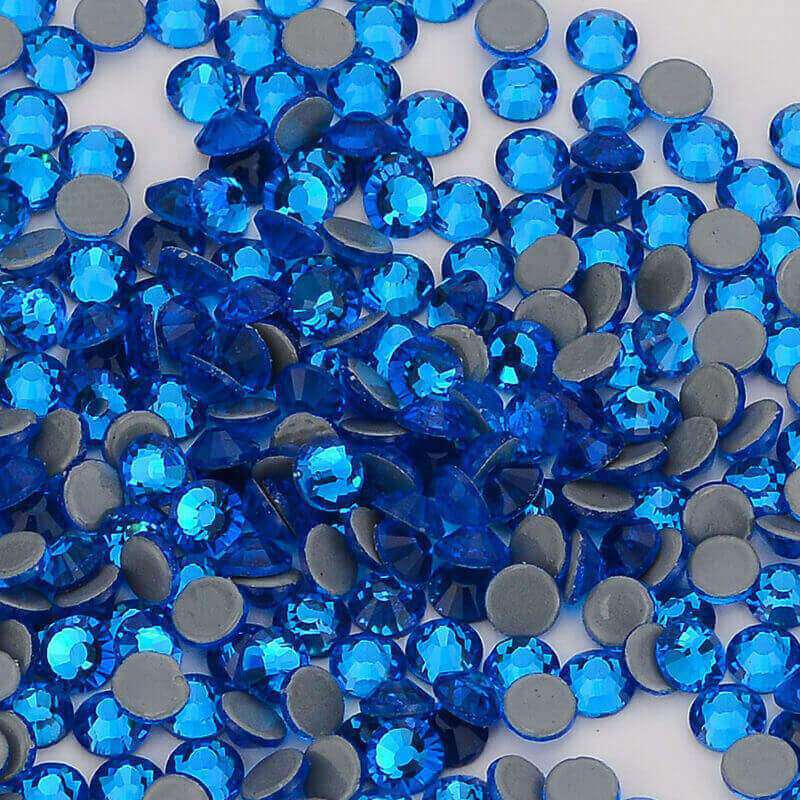 Capri Blue Glass HotFix Rhinestones In Bulk WholesaleRhinestone