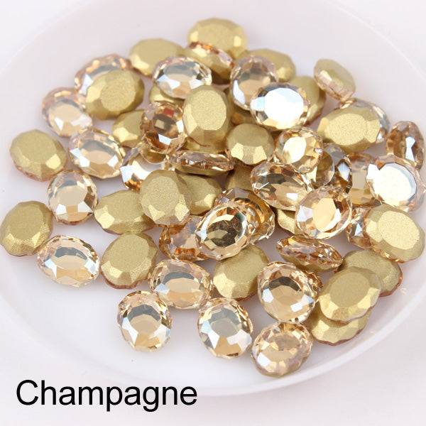Champagne Magic Mirror Shape Pointed Back Fancy Rhinestones For Nail Art WholesaleRhinestone メイン画像