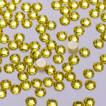 Citrine Flat Back No-HotFix Rhinestones 16 Cut Facets WholesaleRhinestone