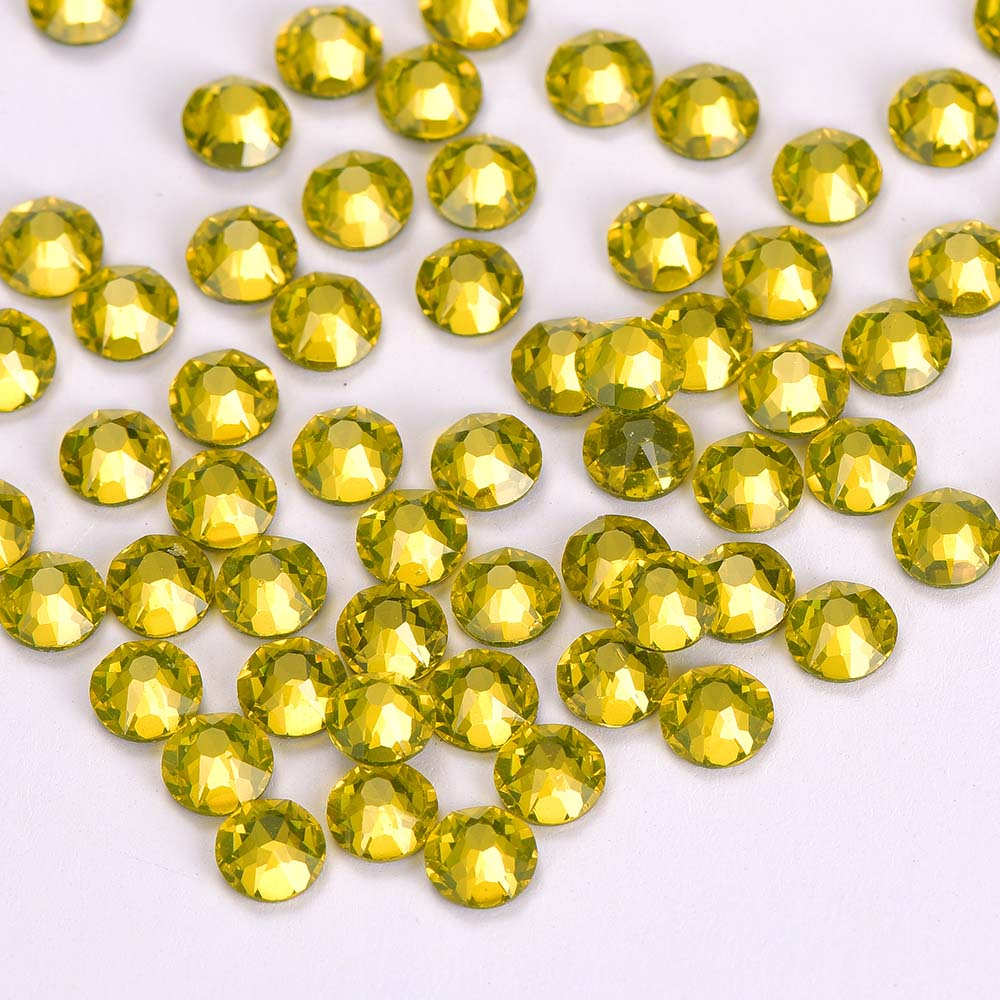 Citrine Glass Hotfix Rhinestones 16 Facetas cortadas Imagen secundaria del producto