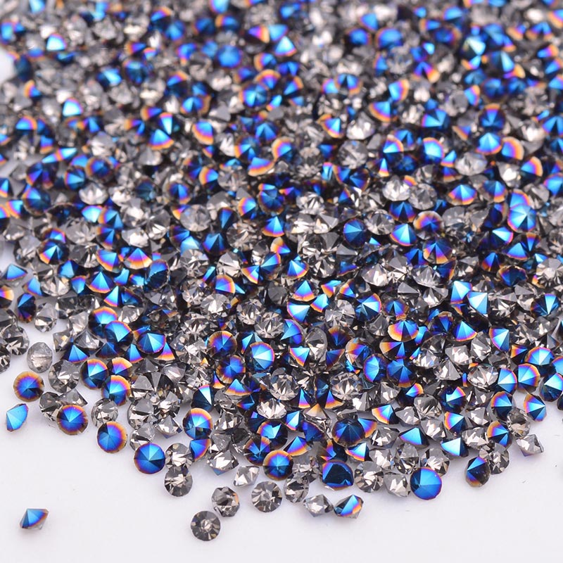1.2MM Cobalt Blue Unfoiled Glass Micro Pixie Pointed Rhinestones For Nail Art WholesaleRhinestone Hauptbild
