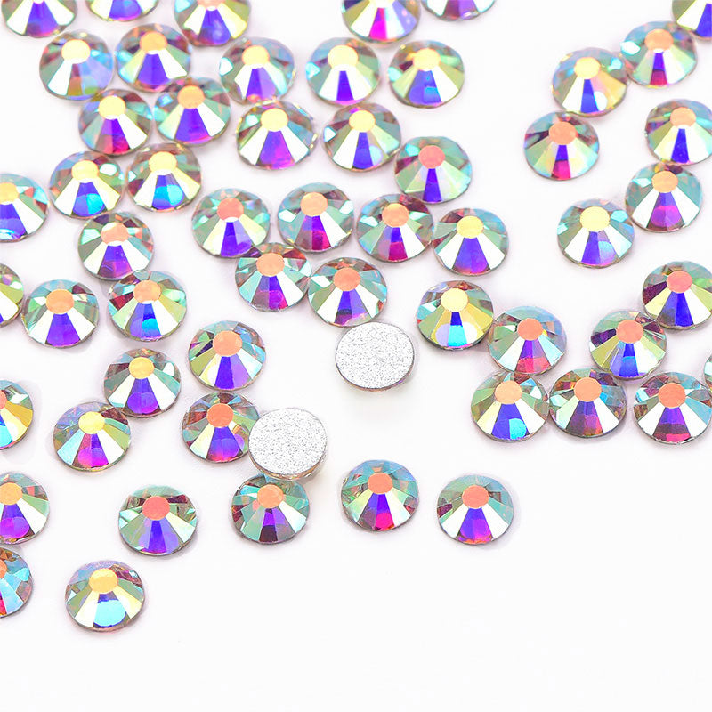 Crystal Ab Rhinestone Crystal AB Glass FlatBack Rhinestones Silver Back – WholesaleRhinestone