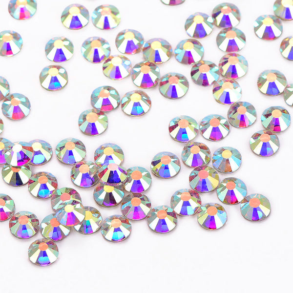 Crystal AB Glass FlatBack Rhinestones Silver Back WholesaleRhinestone