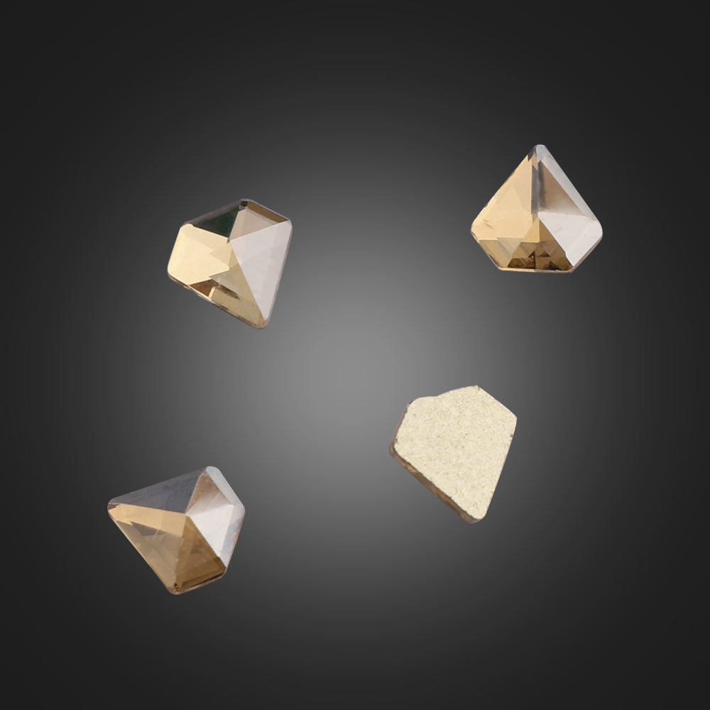 Diamond Shape Golden Shadow Glass Flat Back Fancy Rhinestones WholesaleRhinestone