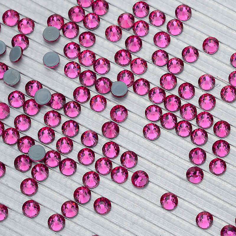 Fuchsia glas hotfix rhinestones Sekundært billede
