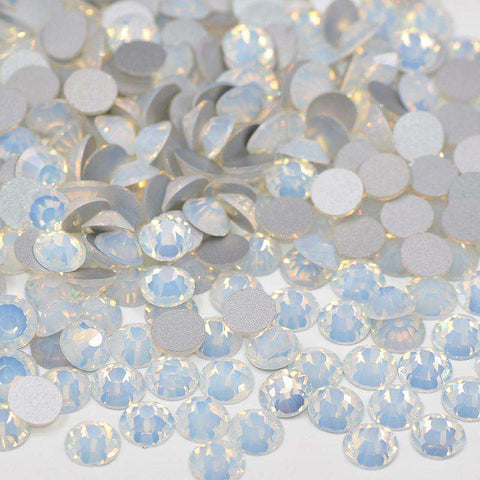 White Opal Glass FlatBack Rhinestones In Bulk WholesaleRhinestone
