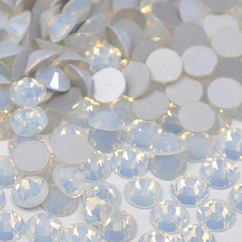 White Opal Glass FlatBack Rhinestones In Bulk WholesaleRhinestone