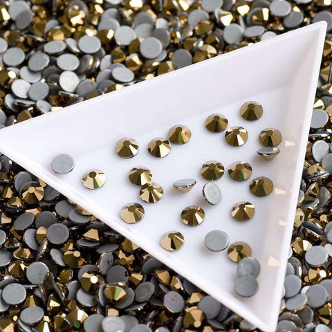 Golden Aurum HotFix Rhinestones Glass FlatBack Crystals WholesaleRhinestone