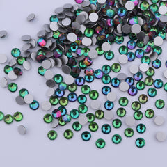 Green Volcano Glass FlatBack Rhinestones Silver Back WholesaleRhinestone