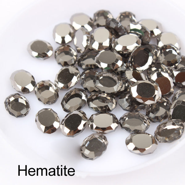 Hematite Magic Mirror Shape Pointed Back Fancy Rhinestones For Nail Art WholesaleRhinestone