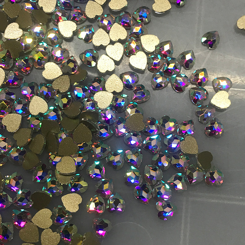 Heart Shape Crystal AB Glass Flat Back Fancy Rhinestones WholesaleRhinestone