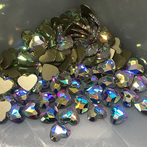 Heart Shape Crystal AB Glass Flat Back Fancy Rhinestones WholesaleRhinestone