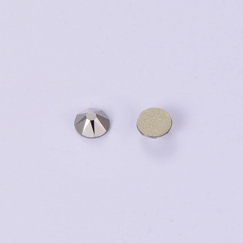 Hematite Glass Flat Back No-HotFix Rhinestones 16 Cut Facets In Bulk Secondary image