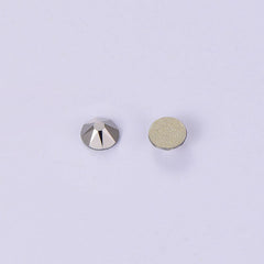 Hematite Glass Flat Back No-HotFix Rhinestones 16 Cut Facets In Bulk WholesaleRhinestone