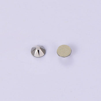 Hematite Glass Flat Back No-HotFix Rhinestones 16 Cut Facets WholesaleRhinestone