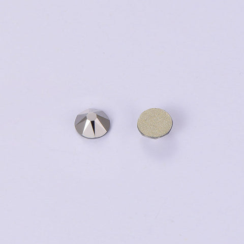 Hematite Glass Flat Back No-HotFix Rhinestones 16 Cut Facets WholesaleRhinestone