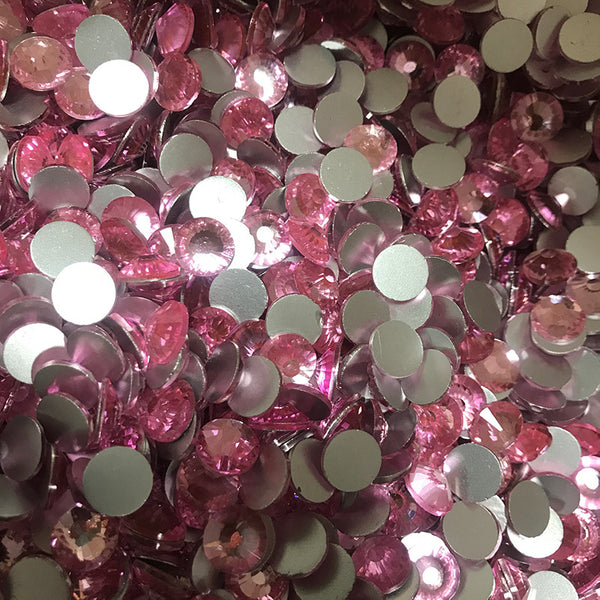 Light Pink Glass FlatBack Rhinestones Silver Back WholesaleRhinestone