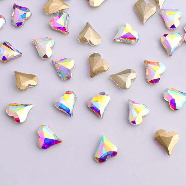 Heart Shape Crystal AB Glass Pointed Back Fancy Rhinestones WholesaleRhinestone