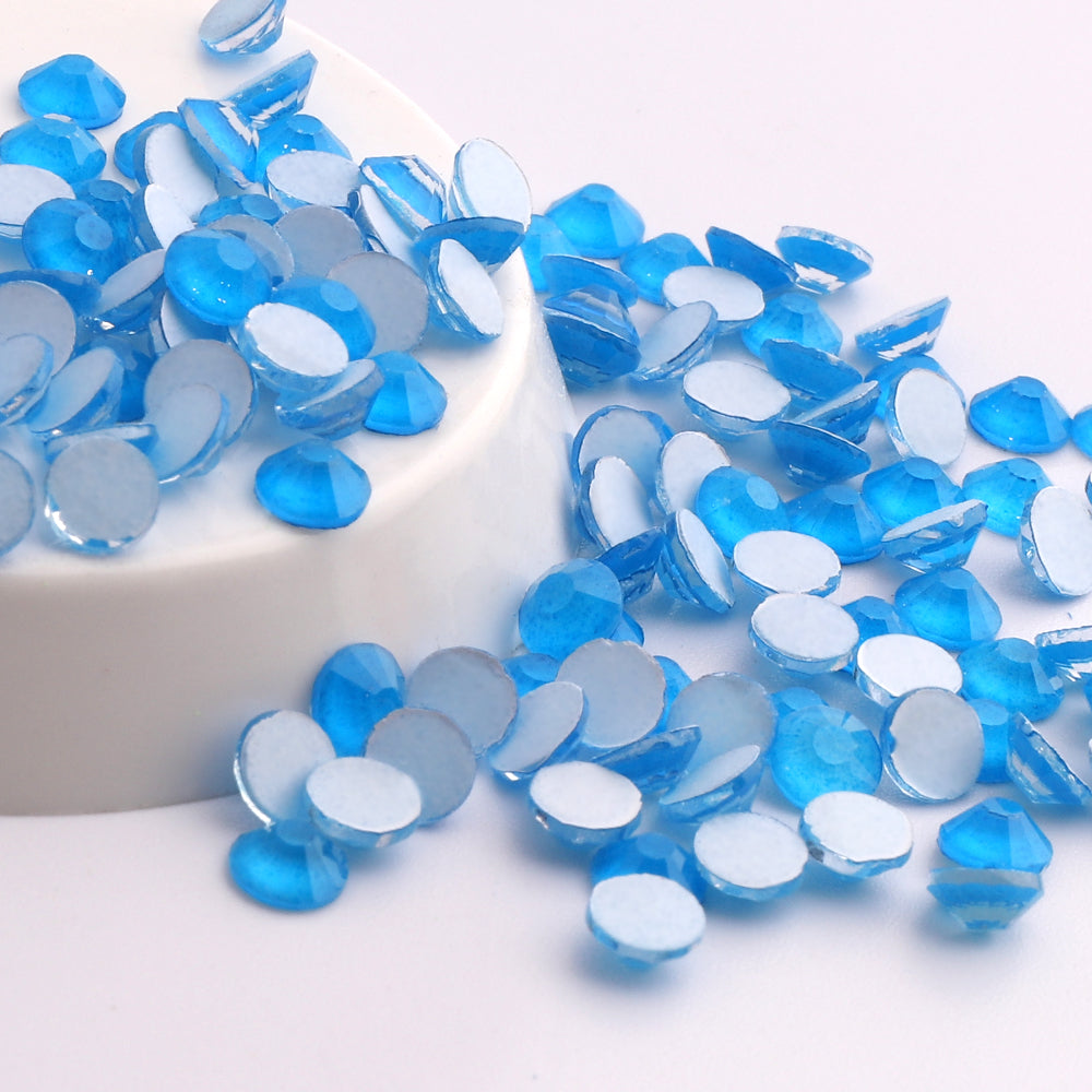 Blue Glass FlatBack Neon Rhinestones, Nail Crystals Secondary image