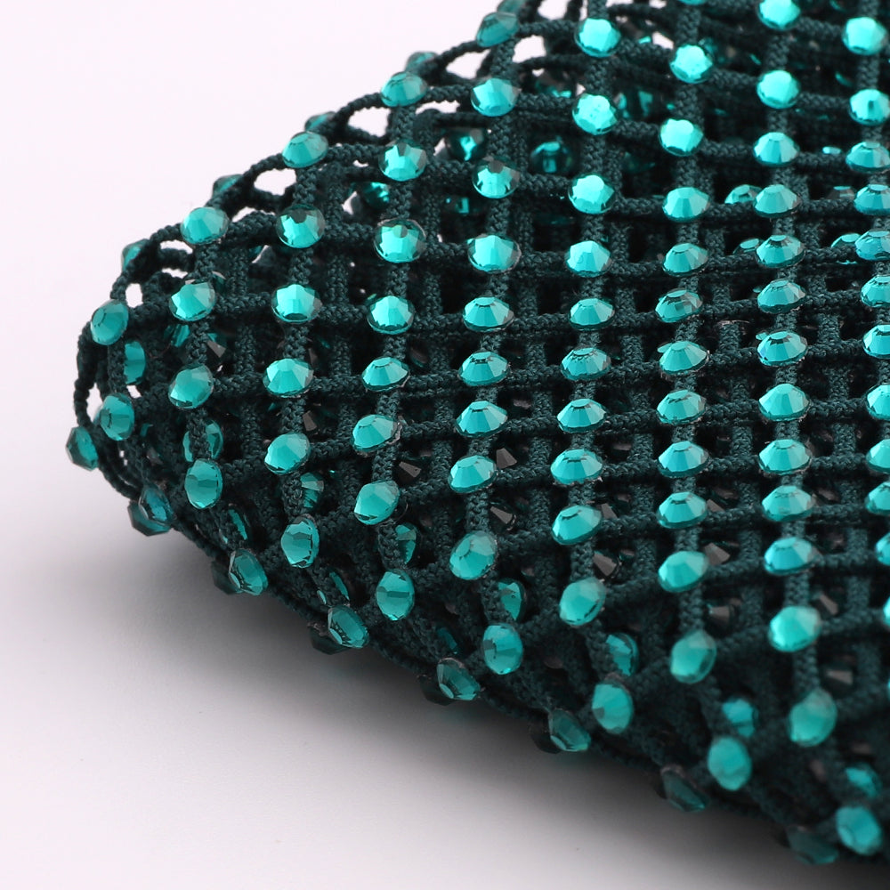 Blue Zircon Strassstones Mesh Stoffnähung Elastizitätsausstattung Zweitbild