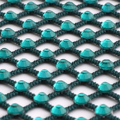 Blue Zircon Rhinestones Mesh Fabric Sewing Elastic Trim WholesaleRhinestone