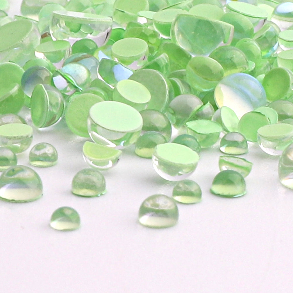 Mixed Sizes Mocha Light Green Mermaid Tears Glass Half Pearls Rhinestones For Nail Art Secondary image