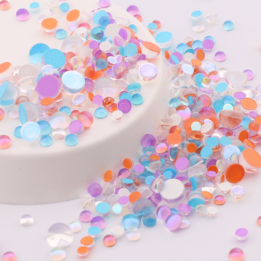 Mixed Sizes And Colors Mermaid Tears Glass Half Pearls Rhinestones For Nail Art WholesaleRhinestone