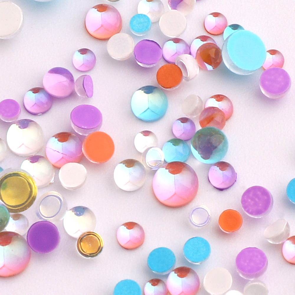 Mixed Sizes And Colors Mermaid Tears Glass Half Pearls Rhinestones For Nail Art WholesaleRhinestone