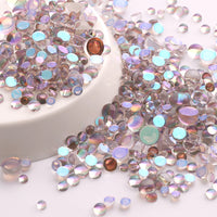 Mixed Sizes Smoked Topaz Mermaid Tears Glass Half Pearls Rhinestones For Nail Art WholesaleRhinestone