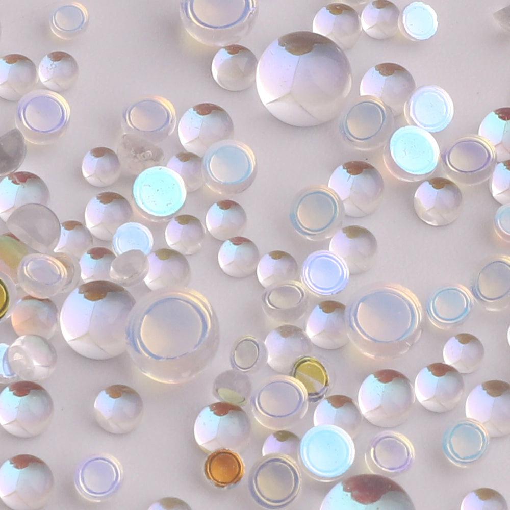 Mixed Sizes Starry Sky Mermaid Tears Glass Half Pearls Rhinestones For Nail Art Secondary image