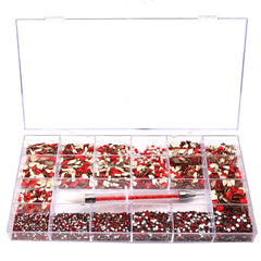 Mixed Multi Shapes Siam Glass Fancy Rhinestone Kit Box For Nail Art HZ2107 WholesaleRhinestone