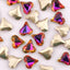 Sweet Heart Shape Purple Volcano Glass Pointed Back Fancy Rhinestones WholesaleRhinestone