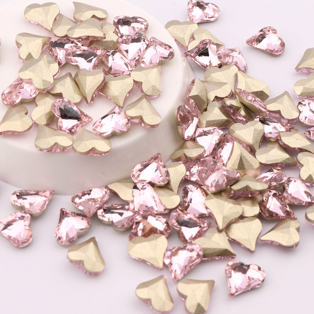 Sweet Heart Forma Cleme Rosa Vidro Ponto Ponto de Strass Fancos Imagem secundária do produto