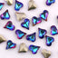 Sweet Heart Shape Blue Volcano Glass Pointed Back Fancy Rhinestones WholesaleRhinestone