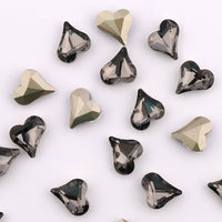 Heart Shape Black Diamond Glass Pointed Back Fancy Rhinestones WholesaleRhinestone