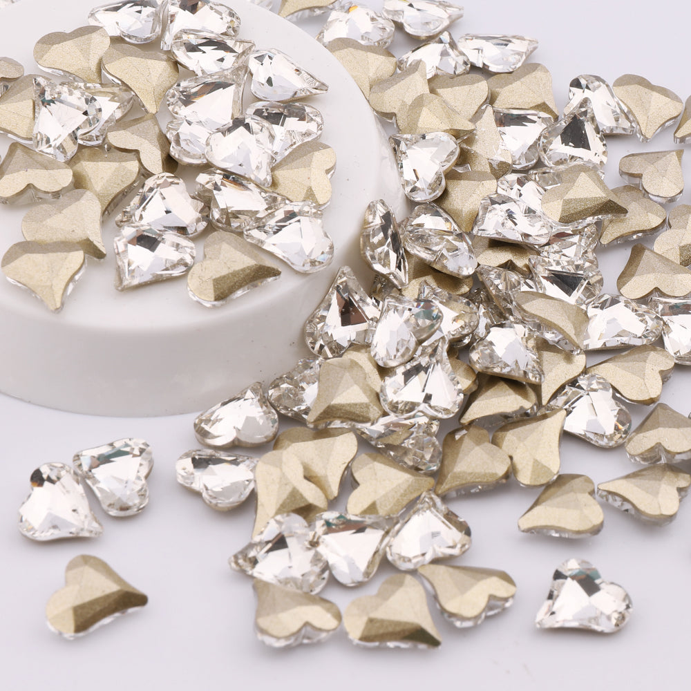 Sweet Heart Shape Crystal Glass Pointed Back Fancy Rhinestones WholesaleRhinestone