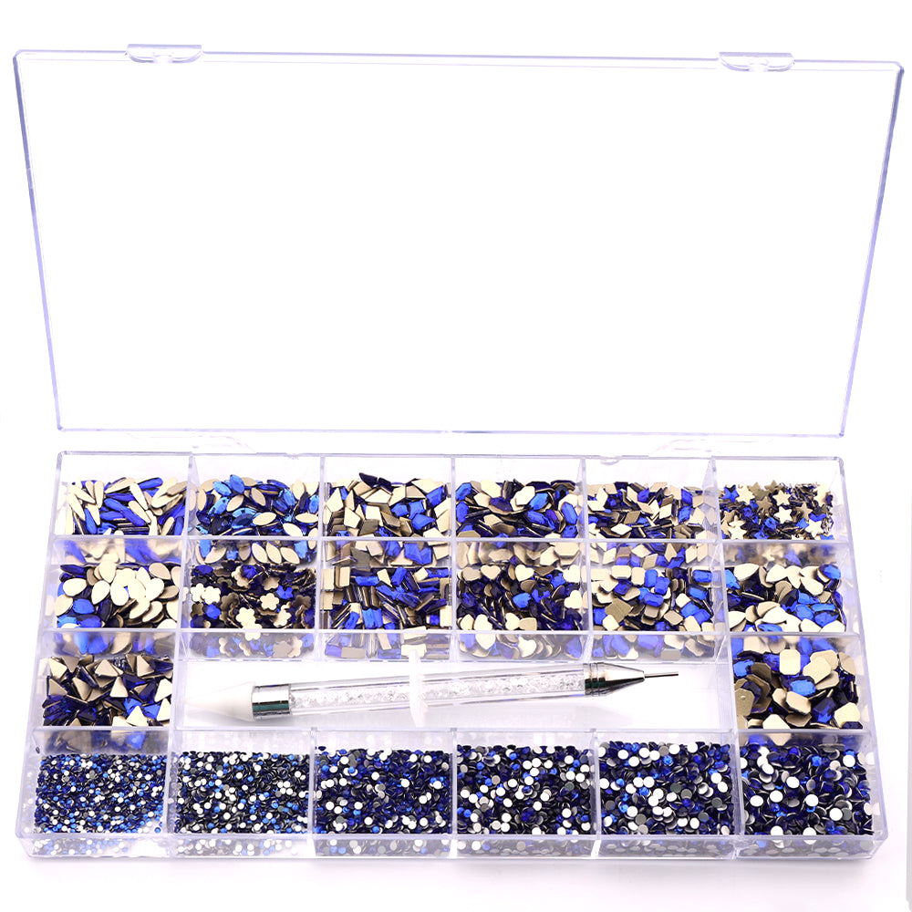 Blandade flerformer Sapphire Glass Fancy Rhinestone Kit Box för nagelkonst HZ2104 Sekundär produktbild