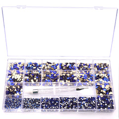 Mixed Multi Shapes Sapphire Glass Fancy Rhinestone Kit Box For Nail Art HZ2104 WholesaleRhinestone